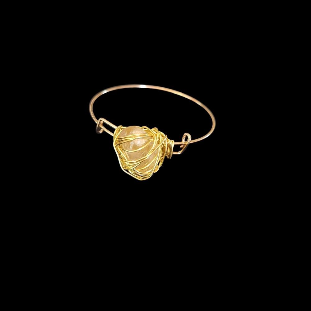 Elegant Gold Wire-Wrapped Bracelet